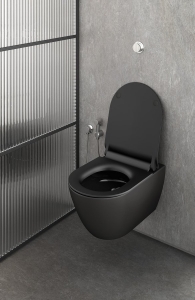 GSI PURA SWIRLFLUSH fali WC, 55x36cm, matt fekete (881526)