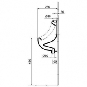Alföldi Bázis Urinal with Top Inlet _ Alföldi Bázis piszoár felső bekötésű