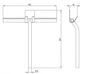 Deante Silia akasztható vízlehúzó, szálcsiszolt bronz