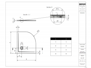 Zenon Angular Slate íves zuhanytálca Natural színben