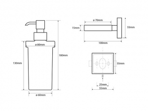 BEMETA BETA Szappanadagoló, 80x180x133mm, 250ml, króm (132109017) (XQ100)