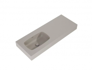 AREZZO design MABEL öntöttmárvány falra szerelhető mosdó 120 cm (60+60) bal, matt beige