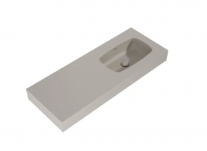 AREZZO design MABEL öntöttmárvány falra szerelhető mosdó 120 cm (60+60) jobb, matt beige