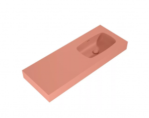 AREZZO design MABEL öntöttmárvány falra szerelhető mosdó 120 cm (60+60) jobb, terra pink