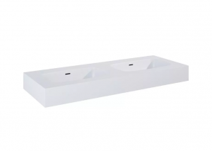 AREZZO design MABEL DUO öntöttmárvány falra szerelhető dupla mosdó 120 cm, matt fehér