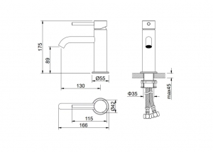 AREZZO design ASTRO mosdócsaptelep, szálcsiszolt nikkel