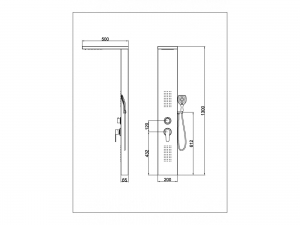 Arezzo Combia fekete zuhanypanel