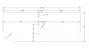 AREZZO design SIERRA 120 cm-es íves mosdópult, fehér