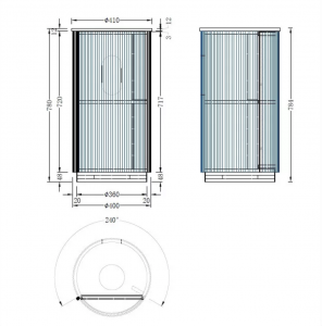 AREZZO design SORAYA 40 cm-es kerek, álló alsószekrény, fehér mosdópulttal, 1 ajtó, dió