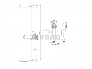 Invena AVA NEW zuhanyszett, 1 funkciós, króm