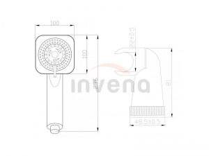 Invena MINI ALIZE zuhanyszett, 5 funkciós, fali tartóval, króm