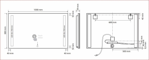 BEMETA TÜKRÖK tükör LED világítással, 1000x800x39mm, 4,99W