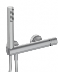 Deante SILIA HEXA - Zuhany csaptelep, zuhanyszettel - szálcsiszolt acél