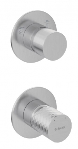 Deante SILIA HEXA - Zuhany csaptelep, Falsík alatti, zuhanyváltóval - szálcsiszolt acél