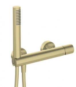 Deante SILIA HEXA - Zuhany csaptelep, zuhanyszettel - szálcsiszolt arany