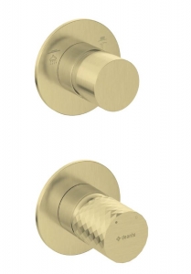 Deante SILIA HEXA - Zuhany csaptelep, Falsík alatti, zuhanyváltóval - szálcsiszolt arany