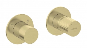 Deante SILIA HEXA - Zuhany csaptelep, zuhanyváltóval - vízszintes - szálcsiszolt arany