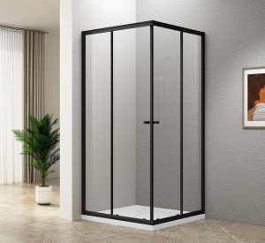 AQUALINE AGGA BLACK zuhanykabin, matt fekete profil/transzparent üveg