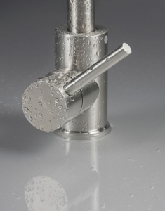 LUNO  Konyhai csaptelep, rugalmas kifolyóval - 2 áramlási típus - szálcsiszolt acél, bézs