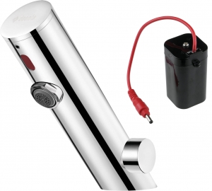 Deante Sense mosdó csaptelep érintés nélküli, hőmérséklet állítással, 4xAA , polírozott acél, BQR P29R