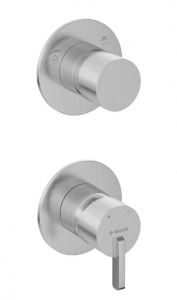 Deante SILIA - Zuhany csaptelep, Falsík alatti, zuhanyváltóval - szálcsiszolt acél