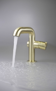 Deante Silia mosdó csaptelep, szögletes kifolyóval, szálcsiszolt arany