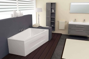 BEATRICE-D 170X110(70) BEÉPÍTHETŐ ASSZIMETRIKUS SAROKKÁD, JOBBOS, LE ÉS TÚLFOLYÓVAL