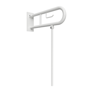 BEMETA HELP Felhajtható kapaszkodó, U-típus, WC papírtartóval, támasztékkal, takaróval, 850mm, fehér