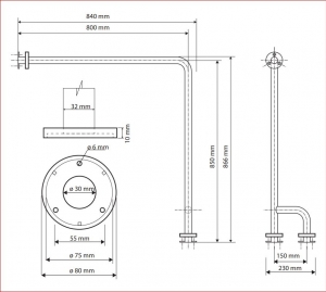 BEMETA HELP Kapaszkodó, jobbos, takaróval, 840x890x230mm, fehér