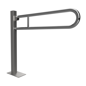 BEMETA HELP Felhajtható kapaszkodó, U-típus, álló, padlóra szerelhető, 850mm, polírozott