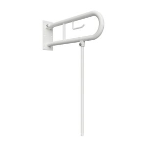 BEMETA HELP Felhajtható kapaszkodó, U-típus, WC papírtartóval, támasztékkal, 850mm, fehér