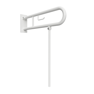 BEMETA HELP Felhajtható kapaszkodó, U-típus, WC papírtartóval, támasztékkal, takaróval, 750mm, fehér