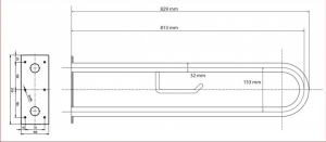 BEMETA HELP Kapaszkodó, U-típus, WC papírtartóval, 813mm, fehér