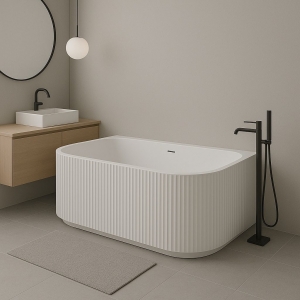 Inspiro Design Buscello Stripe falhoz tolható kivitel, félszabadonálló kád
