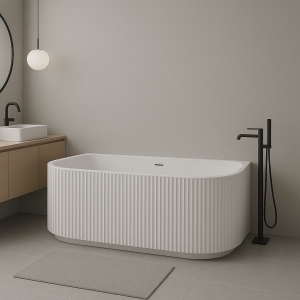 Inspiro Design Buscello Stripe falhoz tolható kivitel, félszabadonálló kád