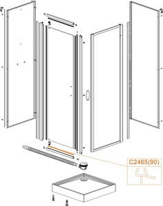 Sanplast vízvető tömítés KCDJ/BASIC és KCDJw/BASIC 90 zuhanykabinhoz (C2465)