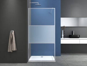 Sanotechnik SMART zuhanyfal, részben matt üveggel, króm, több méretben