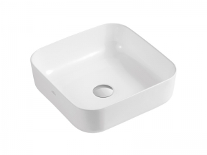 Invena REJA mosdókagyló, négyszögletű, asztali, 39 cm, fehér