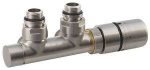 Sapho TWIN TERMO csatlakozó készlet radiátorhoz, szálcsiszolt inox (CP3520S)