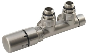 Sapho TWIN TERMO csatlakozó készlet radiátorhoz, balos, szálcsiszolt (CP3525S)
