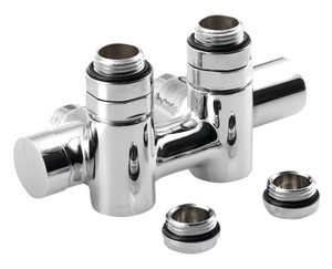 Sapho TWIN COMBI csatlakozókészlet radiátorhoz, középső bekötés, 50 mm, jobbos, króm (CP461S)
