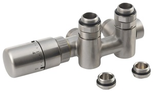 Sapho TWIN COMBI TERMO csatlakozó készlet radiátorhoz, balos, szálcsiszolt (CP5512S)
