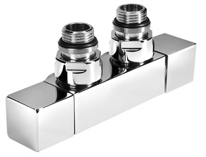 Sapho CUBE TWIN csatlakozókészlet radiátorhoz, középső bekötés, 50 mm, króm (CP581S)