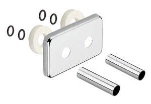 Sapho takaró rozetta TWIN csatlakozókészlethez, szögletes, 120x70 mm, szálcsiszolt inox (CP7535)