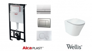 AlcaPlast / Wellis CLEMENT Rimless wc szett, nyomólap nélkül