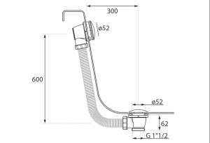 M-Acryl Click-Clack automata le- és túlfolyó (60 cm) (több színben)