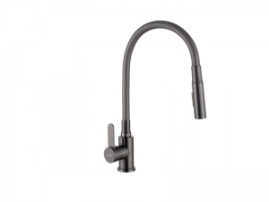 Invena DALIS SLIM 2F konyhaicsaptelep, álló, flexibilis kifolyócsővel, 2 funkciós,gun-metal