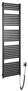 Aqualine TONDI-E elektromos fürdőszobai radiátor, 450x1690 mm, 600 W, matt fekete (DE446T)