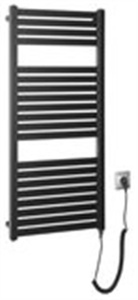 Aqualine TONDI-E elektromos fürdőszobai radiátor, 450x970 mm, 300 W, matt fekete (DE456T)
