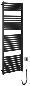 Aqualine TONDI-E elektromos fürdőszobai radiátor, 450x1330 mm, 500 W, matt fekete (DE476T)